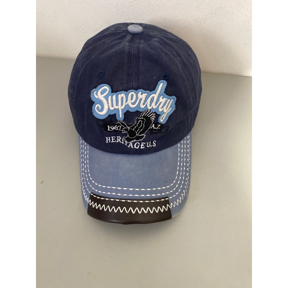 Superdry Heritage US Baseball Cap Navy Blue Eagle Patch Adjustable Cotton‎